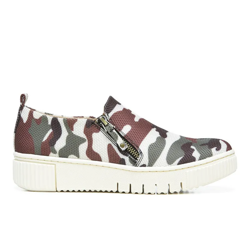 Fashion style camouflage fabric women's sneaker