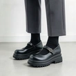 Black Girls Platform School Shoes | Rhinestone Strap Mary Jane Student Footwear Wholesale