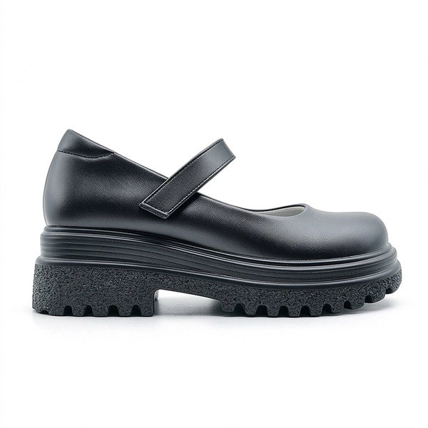 Black Girls Platform School Shoes | Rhinestone Strap Mary Jane Student Footwear Wholesale