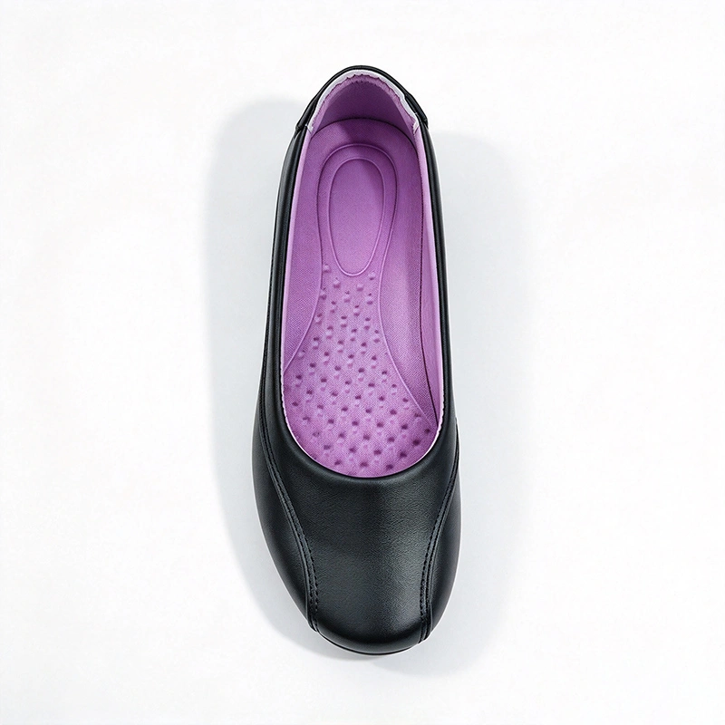 Black Slip On Girls School Shoes | Plain Closed Toe Kids Uniform Flats Wholesale