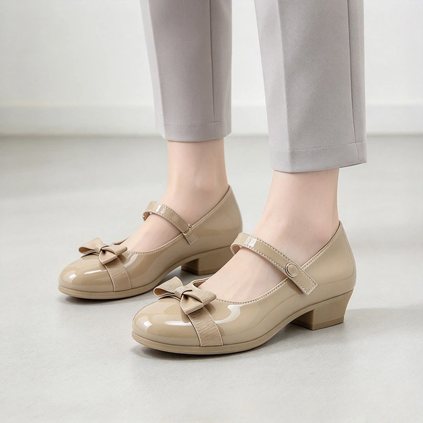 Patent Low Heel Girls Mary Jane School Shoes | Bow Kids Formal Dress Footwear Wholesale