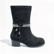 Rhinestone Strap Decor Block Heel Girls Mid Calf Boots | EU REACH Wholesale Kids Boots
