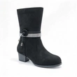 Rhinestone Strap Decor Block Heel Girls Mid Calf Boots | EU REACH Wholesale Kids Boots