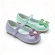Sparkly Glitter Flower Pearl Flat Shoes for Girls, Soft Sole Premium Kids Casual Dress Footwear