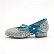 Glitter Sequin Butterfly Low Heel Mary Jane Shoes for Girls, Premium Kids Casual Dress Footwear