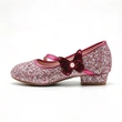 Glitter Sequin Butterfly Low Heel Mary Jane Shoes for Girls, Premium Kids Casual Dress Footwear