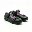 Black Leather Look Kids School Shoes For Bulk Importers