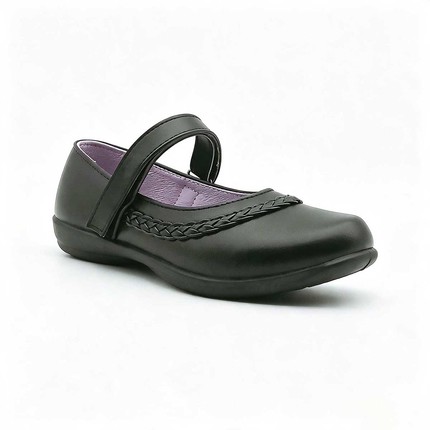 Braided Detail Girls Mary Jane School Shoes