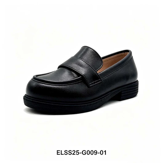 Kids Loafer Style Black School Shoes