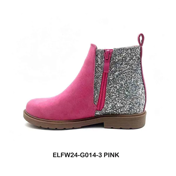 Pink Glitter Kids Chelsea Boots | Wholesale Children Ankle Boots