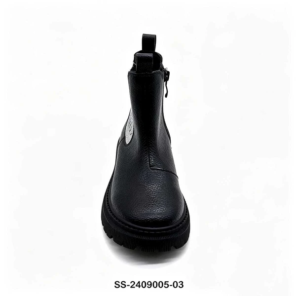 Black Glitter Panel Kids Chelsea Boots | Wholesale Girls Chunky Platform Ankle Boots