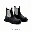 Black Glitter Panel Kids Chelsea Boots | Wholesale Girls Chunky Platform Ankle Boots