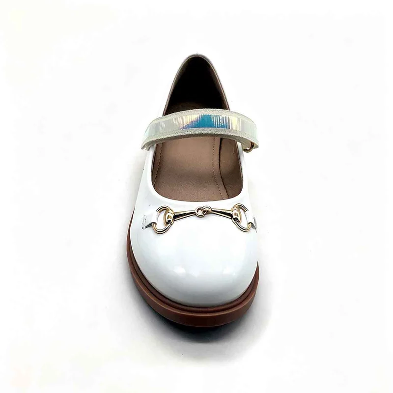 White Patent Leather Girls Mary Jane Flat Shoes Wholesale