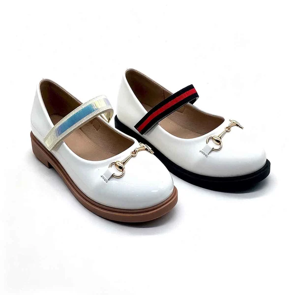 White Patent Leather Girls Mary Jane Flat Shoes Wholesale