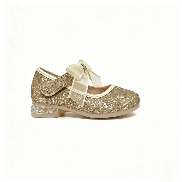 Gold Glitter Girls Mary Jane Party Heel Shoes Wholesale