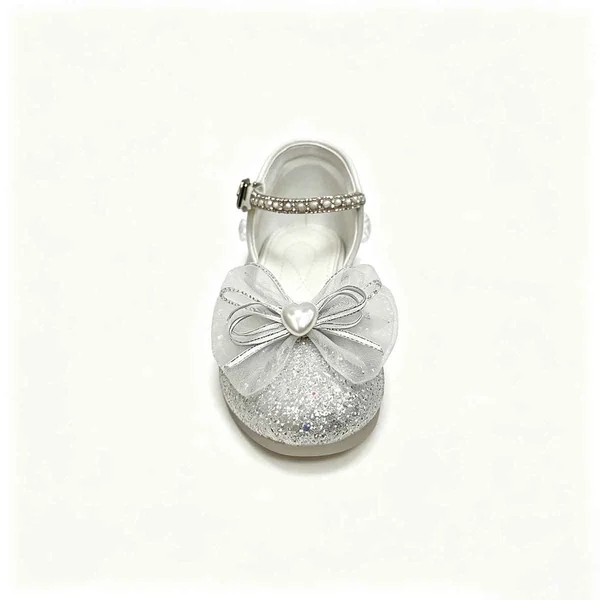 Silver Glitter Girls Closed Toe Party Sandal Heels Wholesale