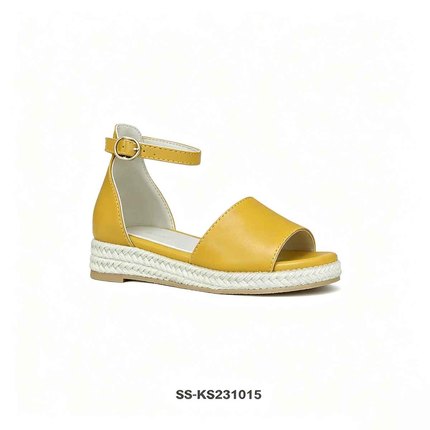 Girls Espadrille Wedge Sandals Ankle Buckle Strap Open Toe