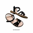 Girls Floral Decor Flat Sandals Hook Loop Ankle Strap Wholesale