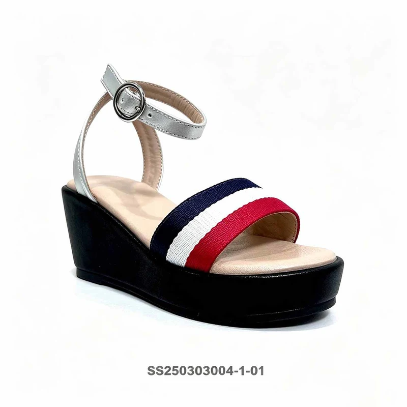 Kids Glitter Strap Wedge Sandals Adjustable Ankle Buckle Wholesale