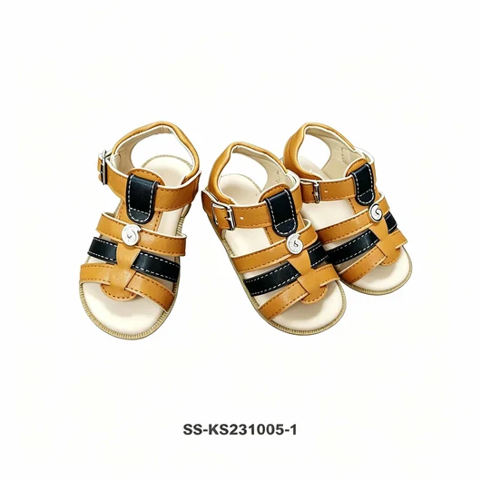 Toddler Blue Yellow Color Block Closed Toe Pre Walker Sandals