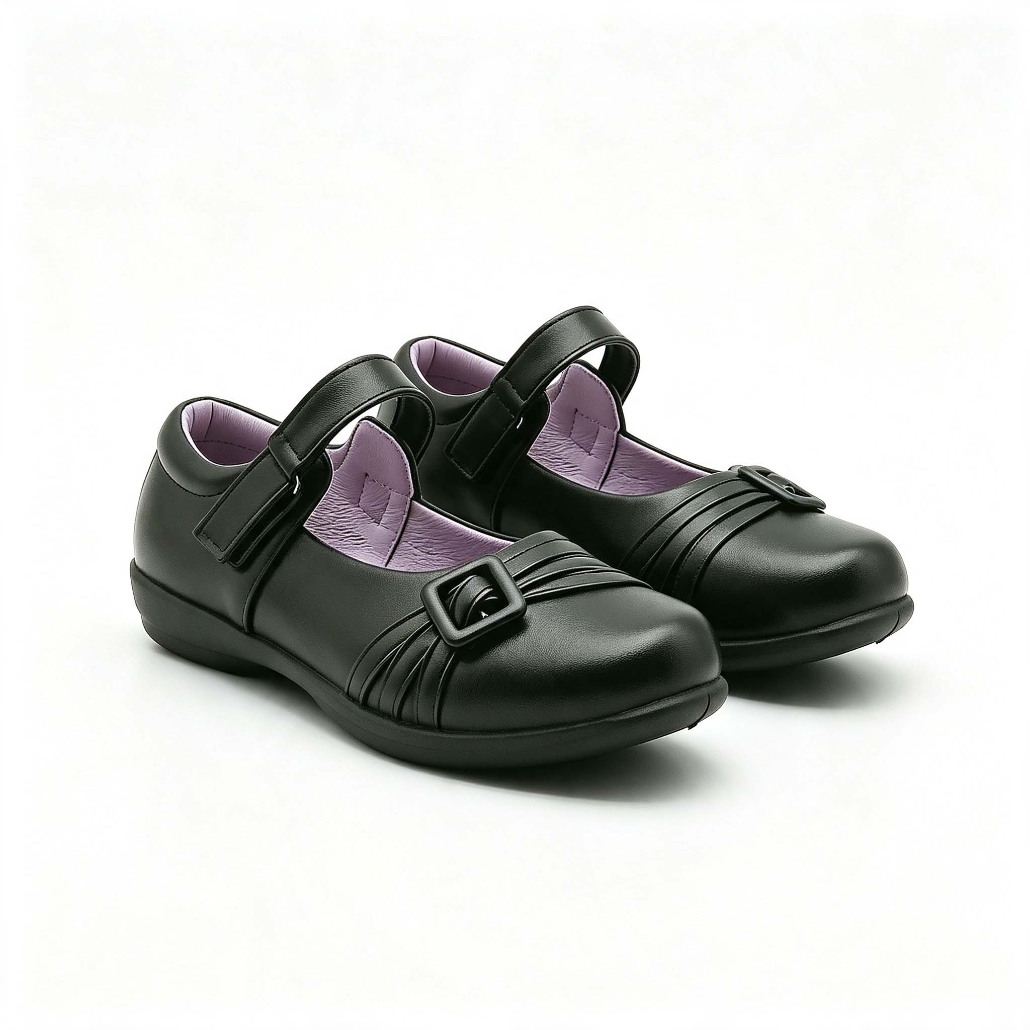 pair of black mary jane kids school shoes for uniform