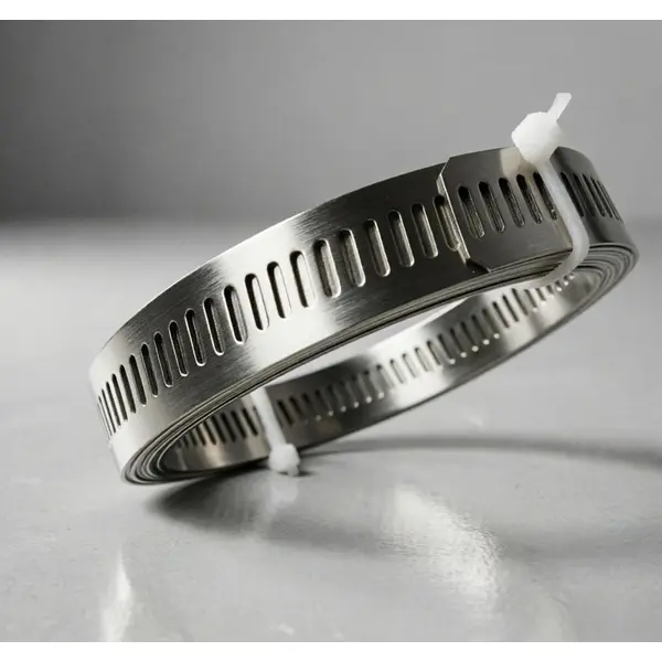 304 Stainless Steel American Hose Clamp Kit - Adjustable Perforated Band & Worm Gear Clamps for Pipe/Tube Fixing
