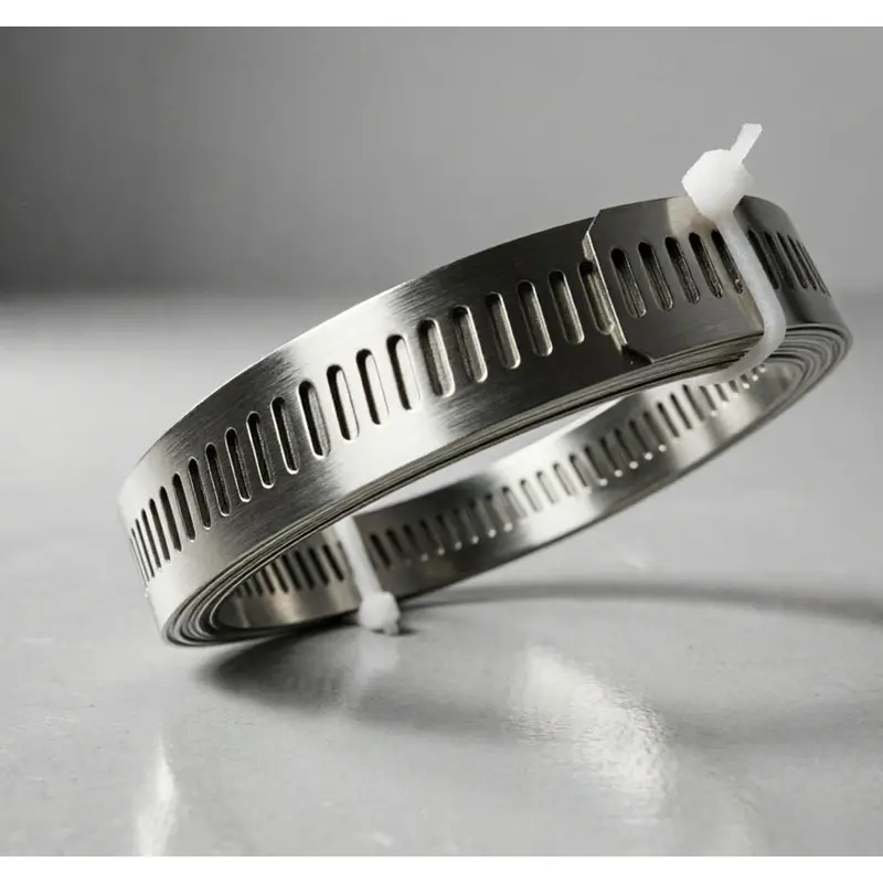 304 Stainless Steel American Hose Clamp Kit - Adjustable Perforated Band & Worm Gear Clamps for Pipe/Tube Fixing