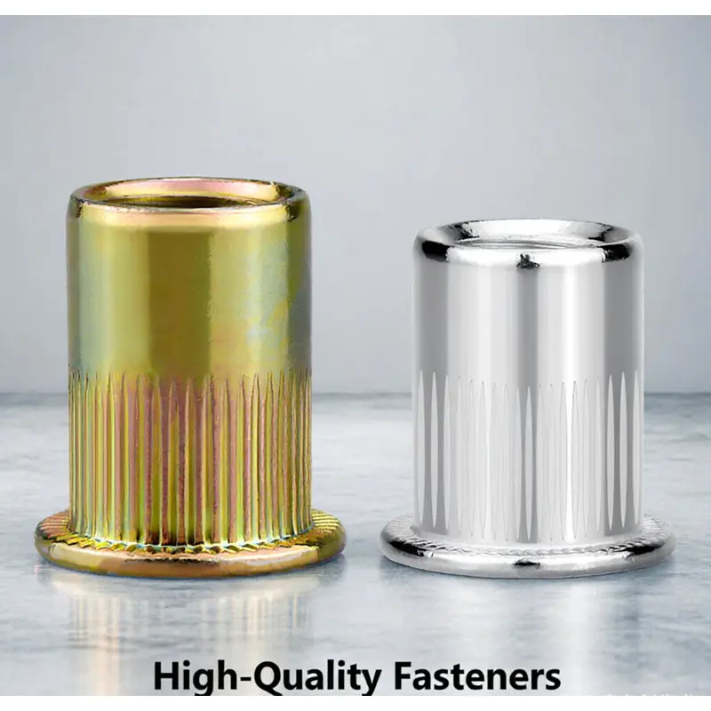 Heavy-Duty Flange Head Ribbed Rivet Nut‌ - 304 Stainless Steel, M3-M12 Sizes, for Industrial Metal Fixing