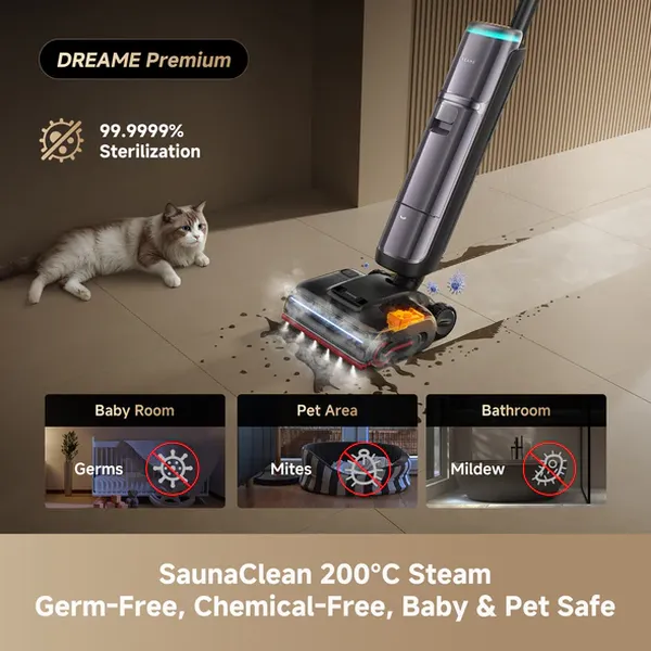 Dreame H16 Pro Steam Wet & Dry Vacuum | Cordless Steam Floor Cleaning Washer