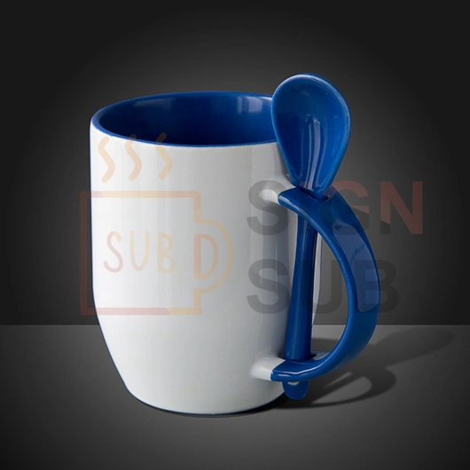 9 oz. Two-Tone Mug with Tapered Bottom (Inside and Handle Colored)Blue