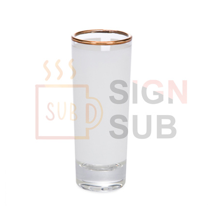 2.5 oz Glass Shooter gold rim