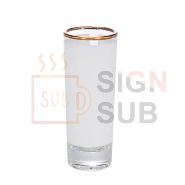  2.5 oz Glass Shooter gold rim