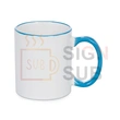 11 oz Two Tone Mugs - Color Handle & Rim（Light Blue）