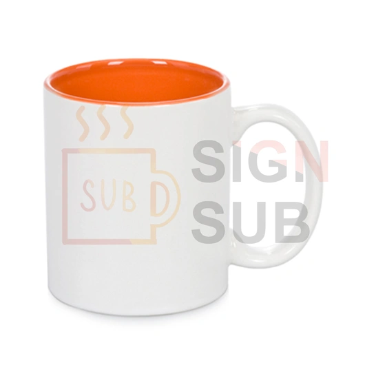 11 oz Two Tone Mugs - Inner Color ( Orange)