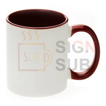  11 oz Two Tone Mugs - Inner / Handle Color (Brown)