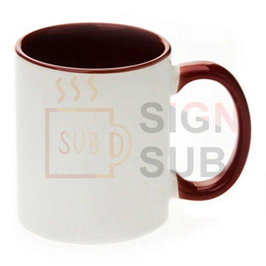  11 oz Two Tone Mugs - Inner / Handle Color (Brown)