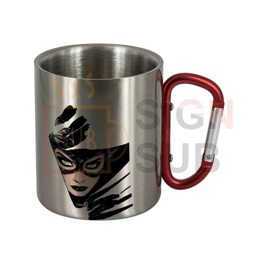 Stainless Steel Mug Carabiner Handle (Red )