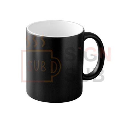 11 oz Matte   Black Color Changing Mug
