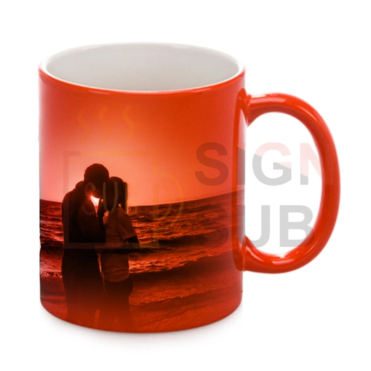 11 oz Smooth  Light Red Color Changing Mug