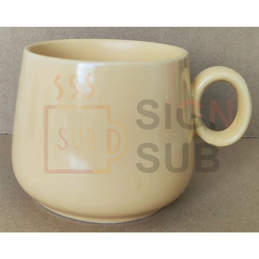 8 oz. Tapered Macaroon Color Coffee Mug light yellow