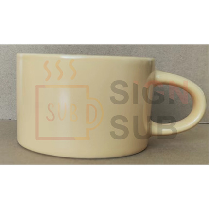 6 oz. Straight-Wall Macaroon Color Coffee Mug Light Yellow