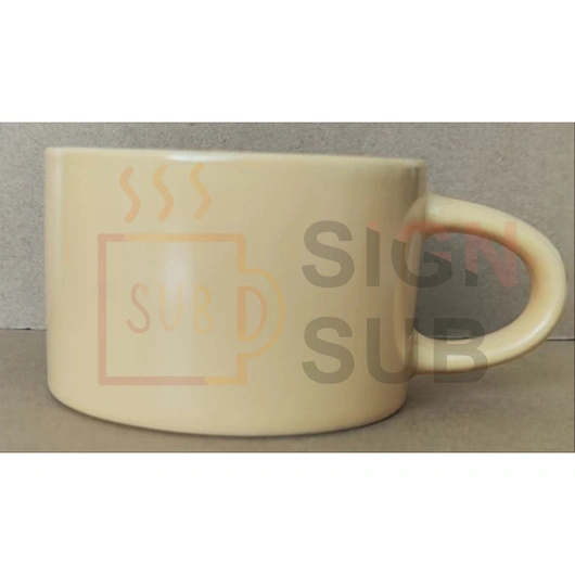6 oz. Straight-Wall Macaroon Color Coffee Mug Light Yellow