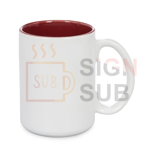 15 oz Two Tone Mugs-Inner Color (Red) 