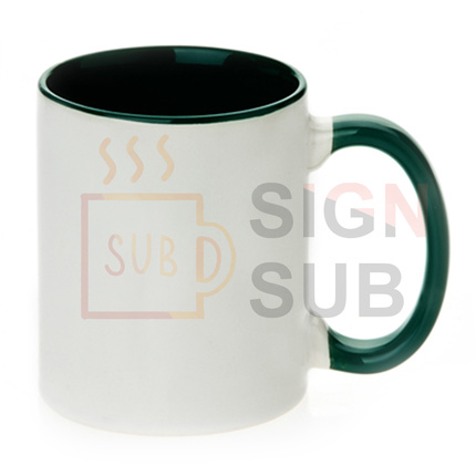  11 oz Two Tone Mugs - Inner / Handle Color (Green)
