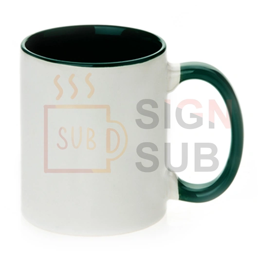  11 oz Two Tone Mugs - Inner / Handle Color (Green)