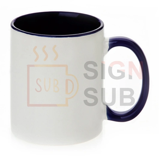 11 oz Two Tone Mugs - Inner / Handle Color (Blue)