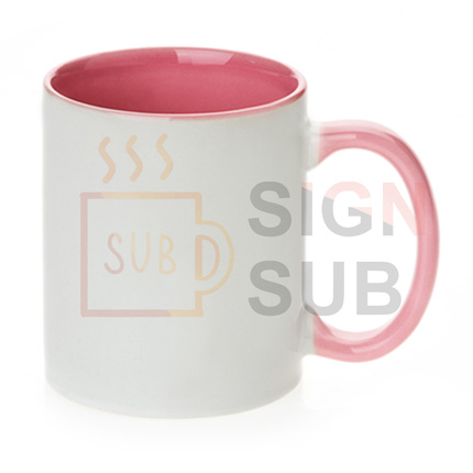  11 oz Two Tone Mugs - Inner / Handle Color (Pink)