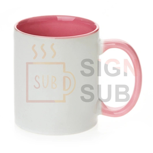  11 oz Two Tone Mugs - Inner / Handle Color (Pink)