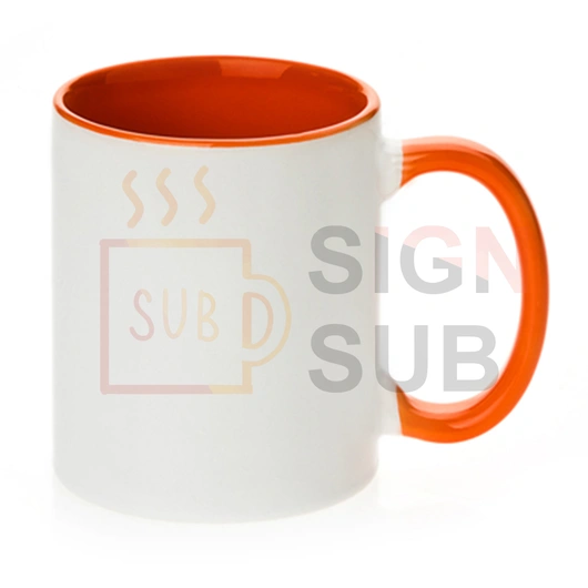  11 oz Two Tone Mugs - Inner / Handle Color (Orange)