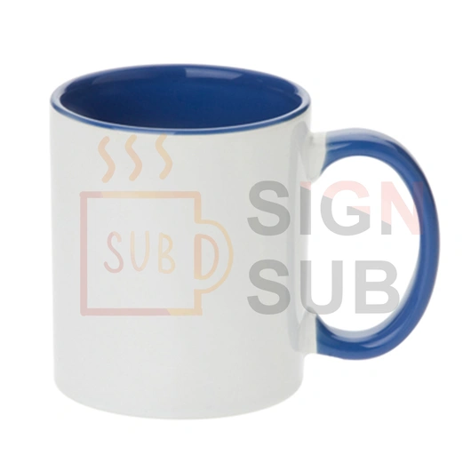  11 oz Two Tone Mugs - Inner / Handle Color (Light Blue)